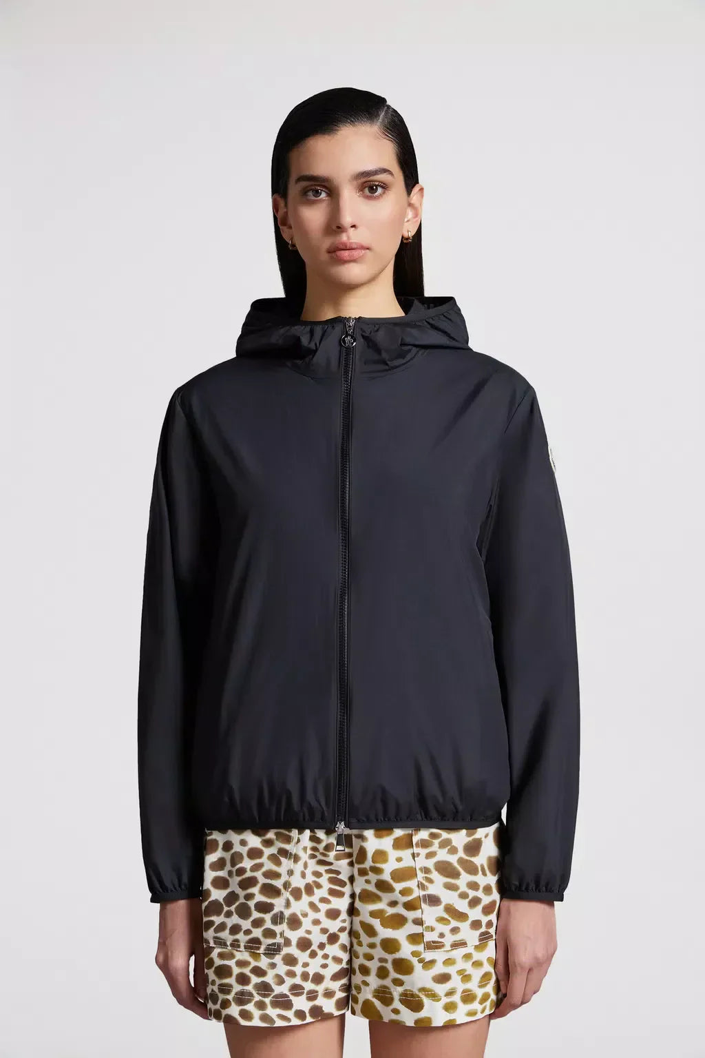 Fegeo Hooded Jacket – a lightweight piece for the warmer seasons, the Fegeo jacket is crafted from nylon – LUX VERSE Luxury Designer Fashion Outlet