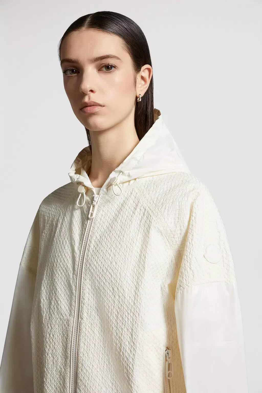 Edipo Hooded Jacket – crafted from embroidered nylon laqué Adjustable hood Zipper closure Zipped pockets – LUX VERSE Luxury Designer Fashion Outlet