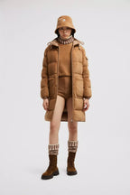 Belcastel Teddy Long Down Jacket – the long puffer boasts a hood and a nylon trim for added protection from the elements – LUX VERSE Luxury Designer Fashion Outlet