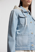 Melissa Denim Jacket – crafted from denim, the Melissa jacket is enhanced with a lightweight, detachable – LUX VERSE Luxury Designer Fashion Outlet