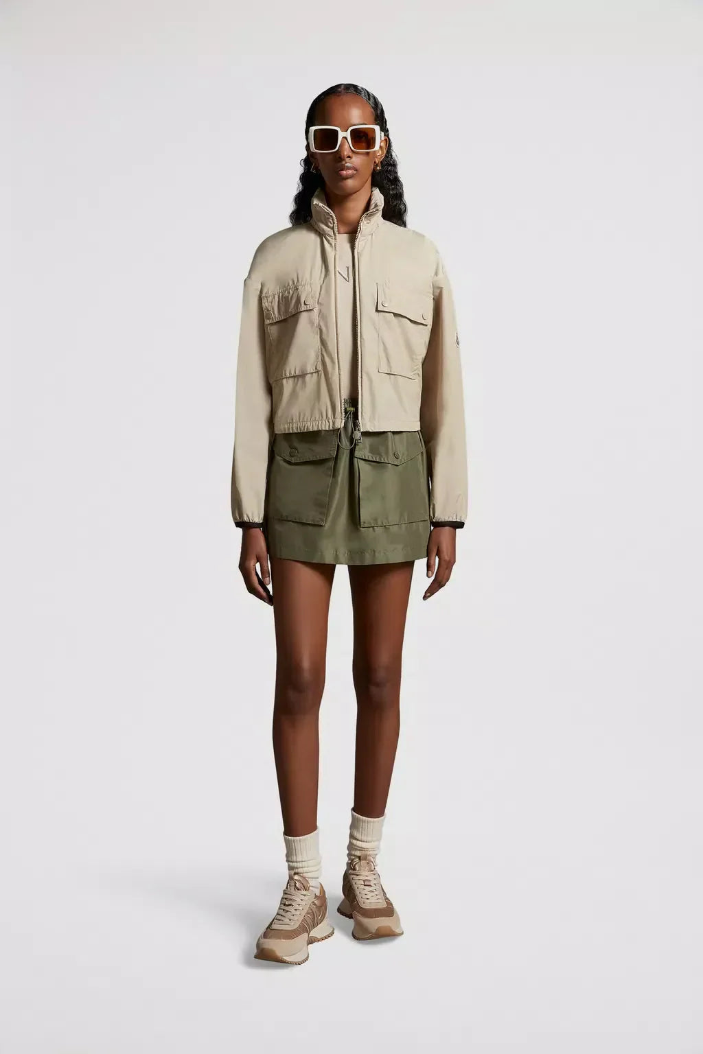 Leda Parka – the cropped jacket is enhanced with breathable mesh lining and practical patch – LUX VERSE Luxury Designer Fashion Outlet