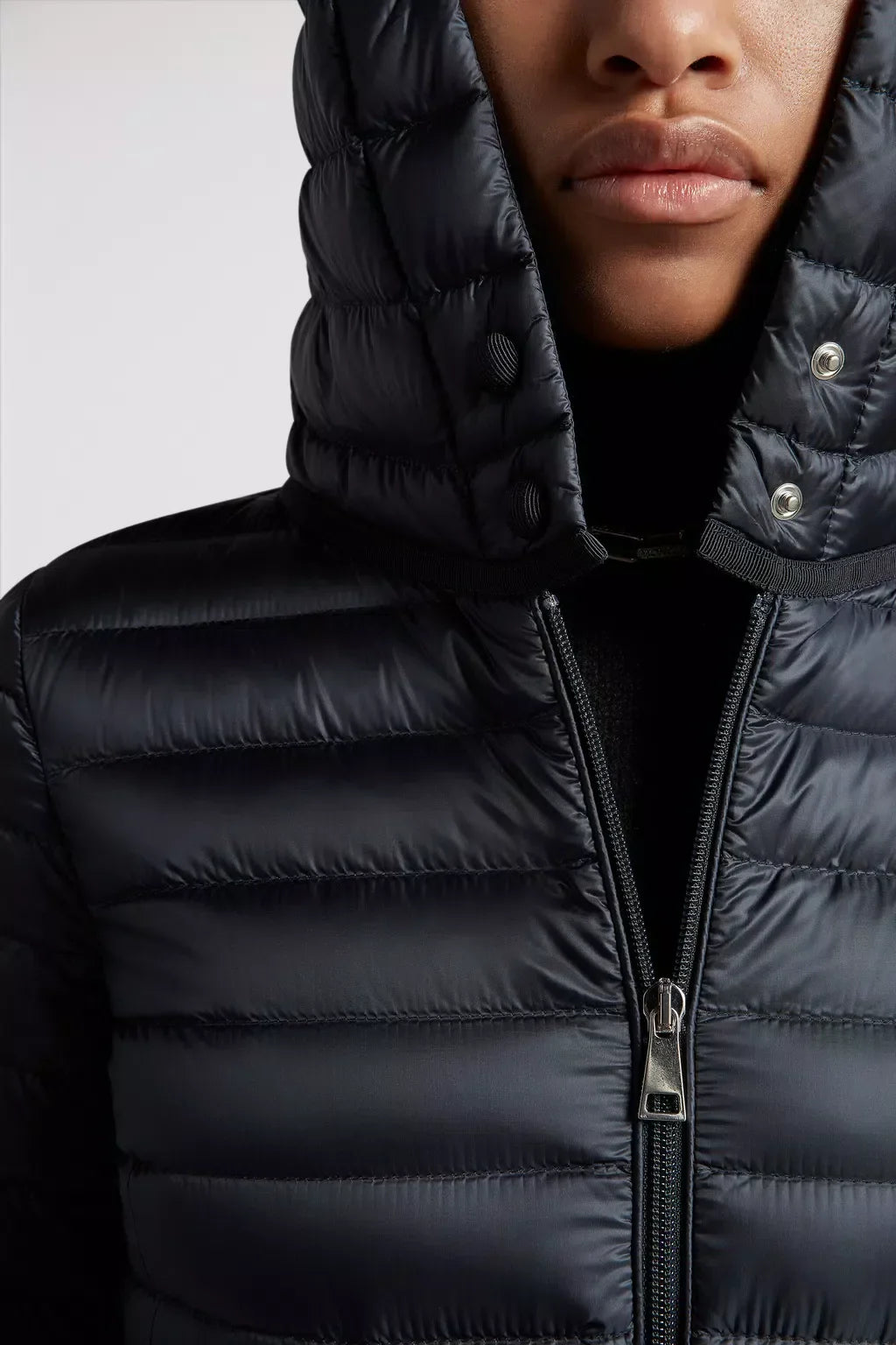 Barbel Long Down Jacket – crafted from nylon léger Nylon léger lining Down-filled Hood Zipper closure Zipped – LUX VERSE Luxury Designer Fashion Outlet