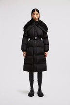 Bruneaux Long Down Jacket – the long belted puffer is crafted from nylon technique, boasting a silky finish – LUX VERSE Luxury Designer Fashion Outlet