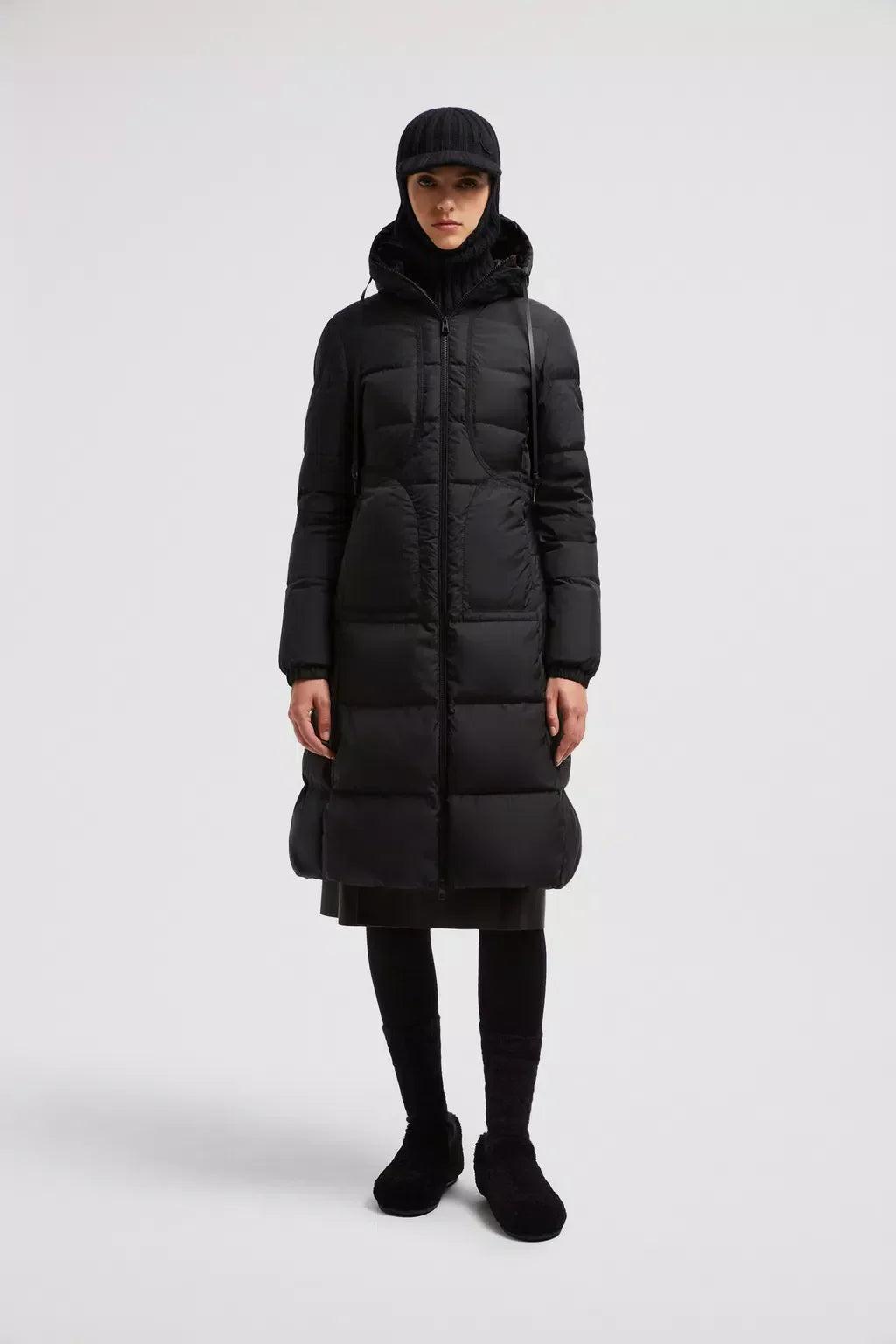 Idocrase Long Down Jacket – the long puffer is crafted from lightweight nylon and features a hood for added – LUX VERSE Luxury Designer Fashion Outlet