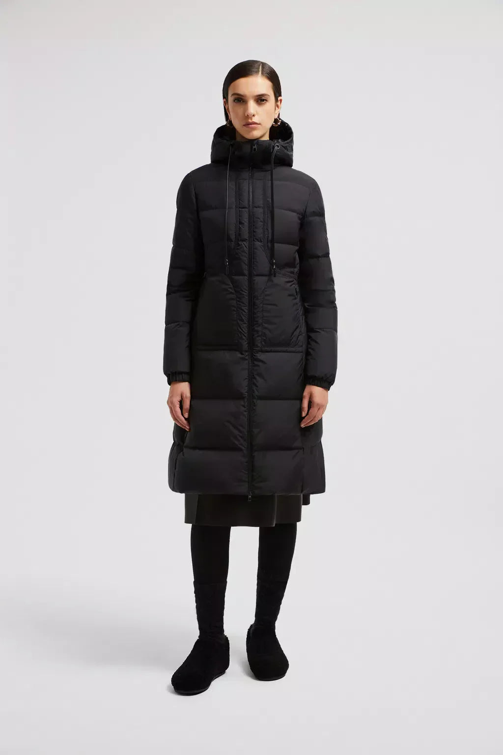 Idocrase Long Down Jacket – a versatile design, the down jacket layers over both day and evening looks – LUX VERSE Luxury Designer Fashion Outlet