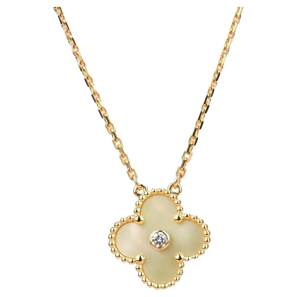 Clover 15mm Diamond Gold Mother of Pearl Necklace – LUX VERSE Luxury Designer Fashion Outlet