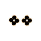 Clover Medium 1 Motifs Onyx Diamond Earrings – LUX VERSE Luxury Designer Fashion Outlet