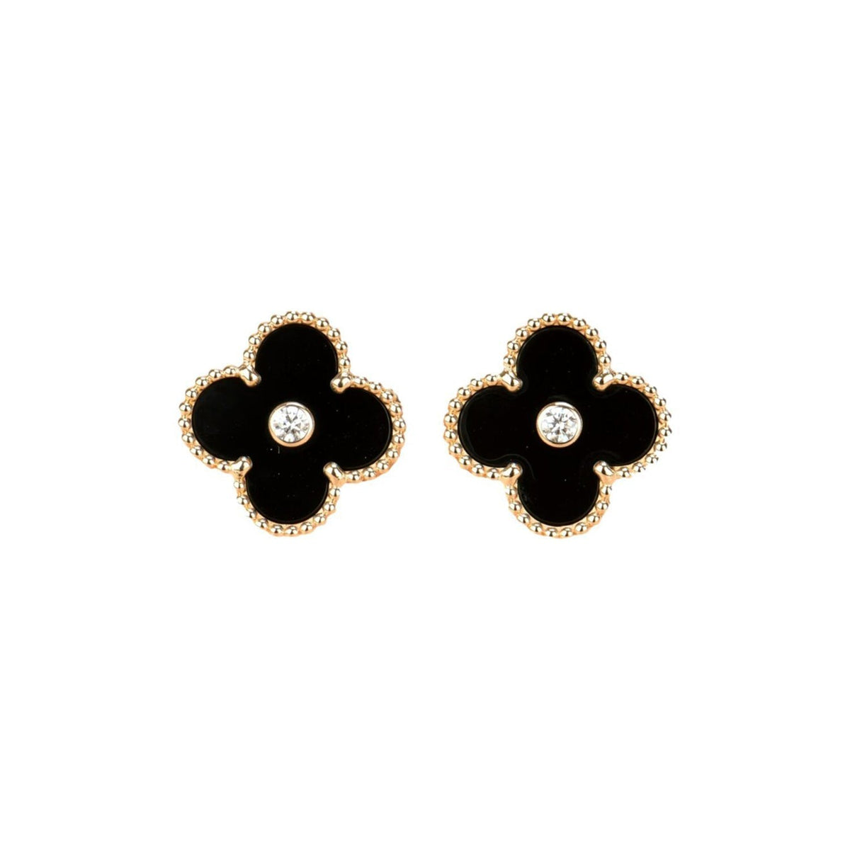 Clover Medium 1 Motifs Onyx Diamond Earrings – LUX VERSE Luxury Designer Fashion Outlet