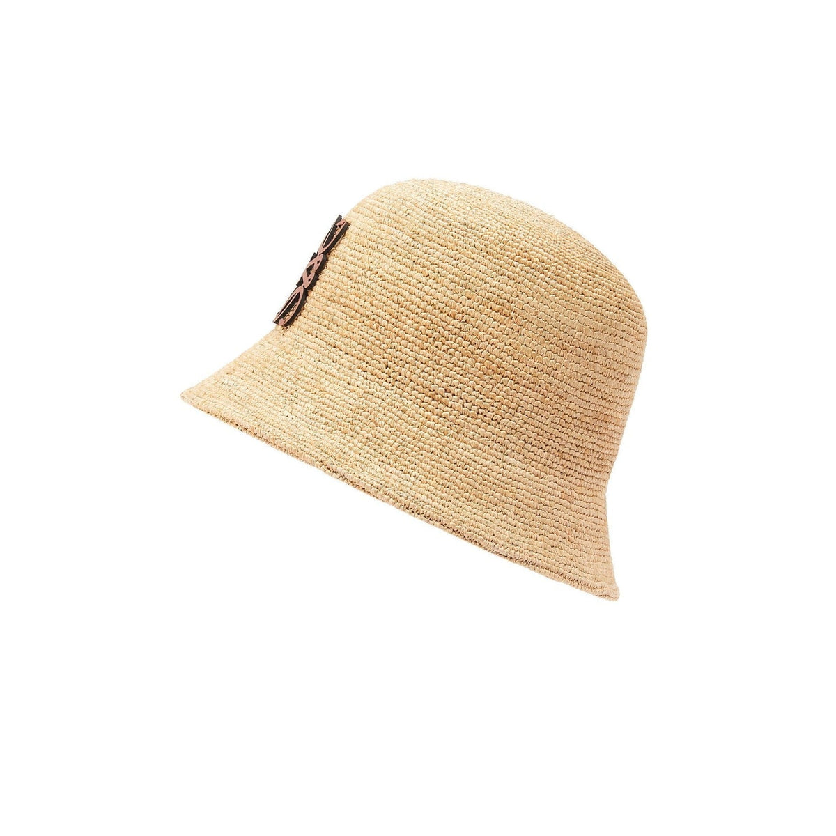 Bucket hat in raffia and calfskin – colour: Natural Main material: Raffia/Calf Weight: 0.06 kg – LUX VERSE Luxury Designer Fashion Outlet