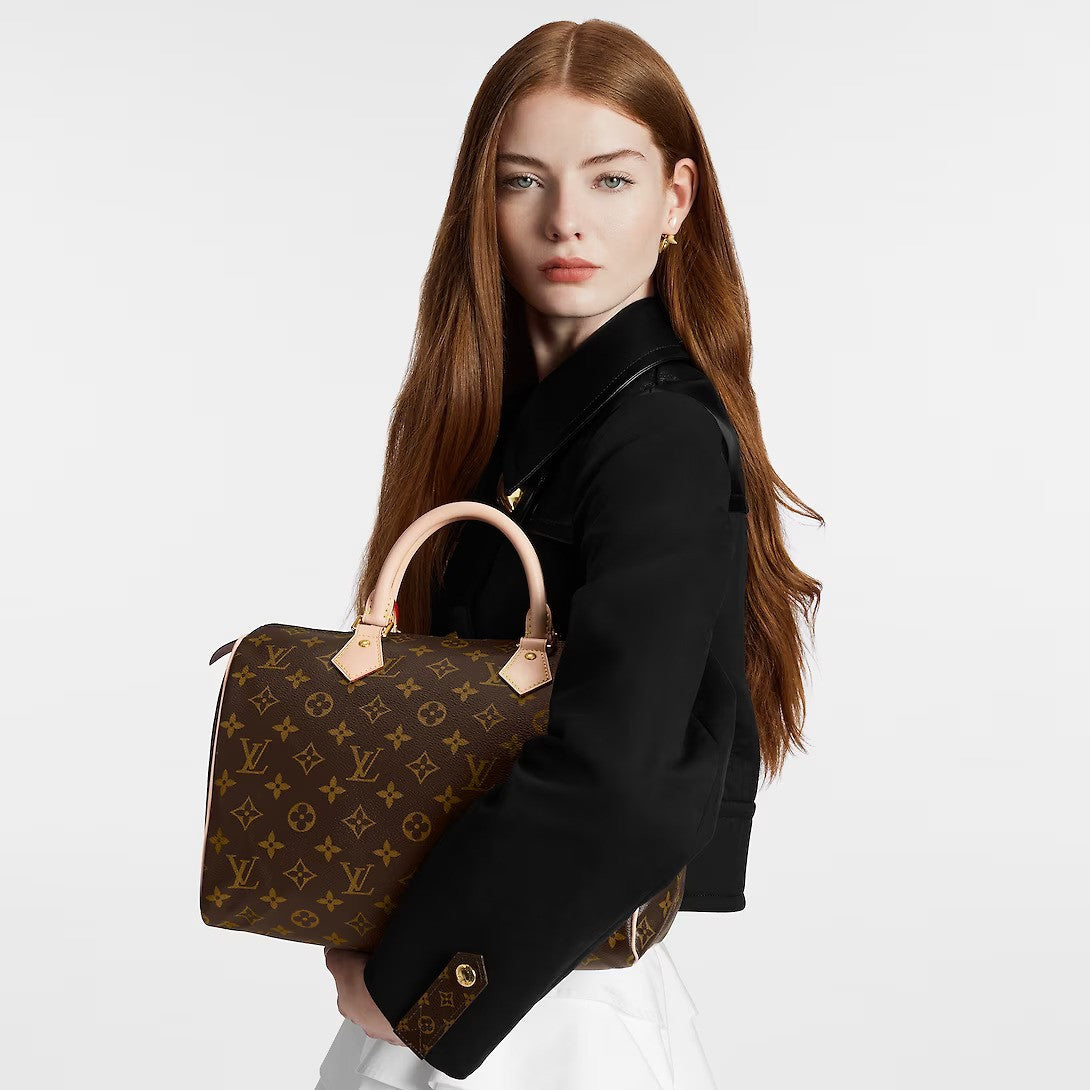 Vuitton Speedy – 11.8 x 8.3 x 6.7 inches(length x Height x Width) Monogram coated canvas Natural – LUX VERSE Luxury Designer Fashion Outlet