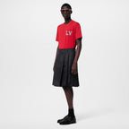 Cotton Pique T-Shirt With Embroidered LV Patch – an ornamental LV patch encrusted with embroidered crystals embellishes the chest, – LUX VERSE Luxury Designer Fashion Outlet