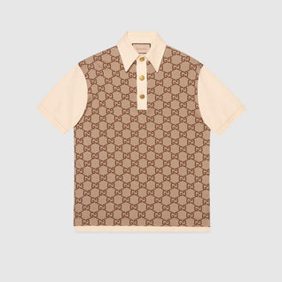 Jumbo GG cotton silk jacquard polo