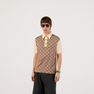 Jumbo GG cotton silk jacquard polo