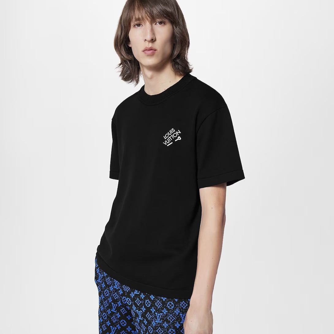 Signature Short-Sleeved T-Shirt – made from a fine compact cotton knit, it features an embroidered signature – LUX VERSE Luxury Designer Fashion Outlet