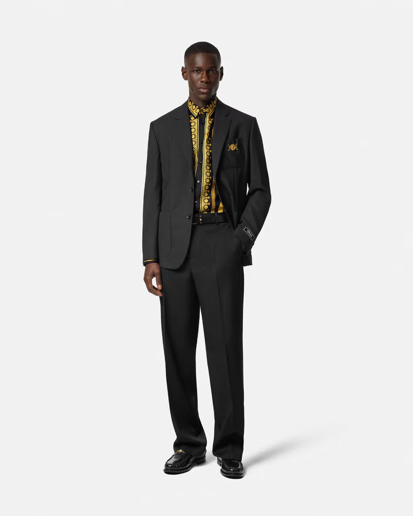 Barcocco Silk Shirt – crafted from pure silk this long-sleeved button-down shirt features the signature – LUX VERSE Luxury Designer Fashion Outlet