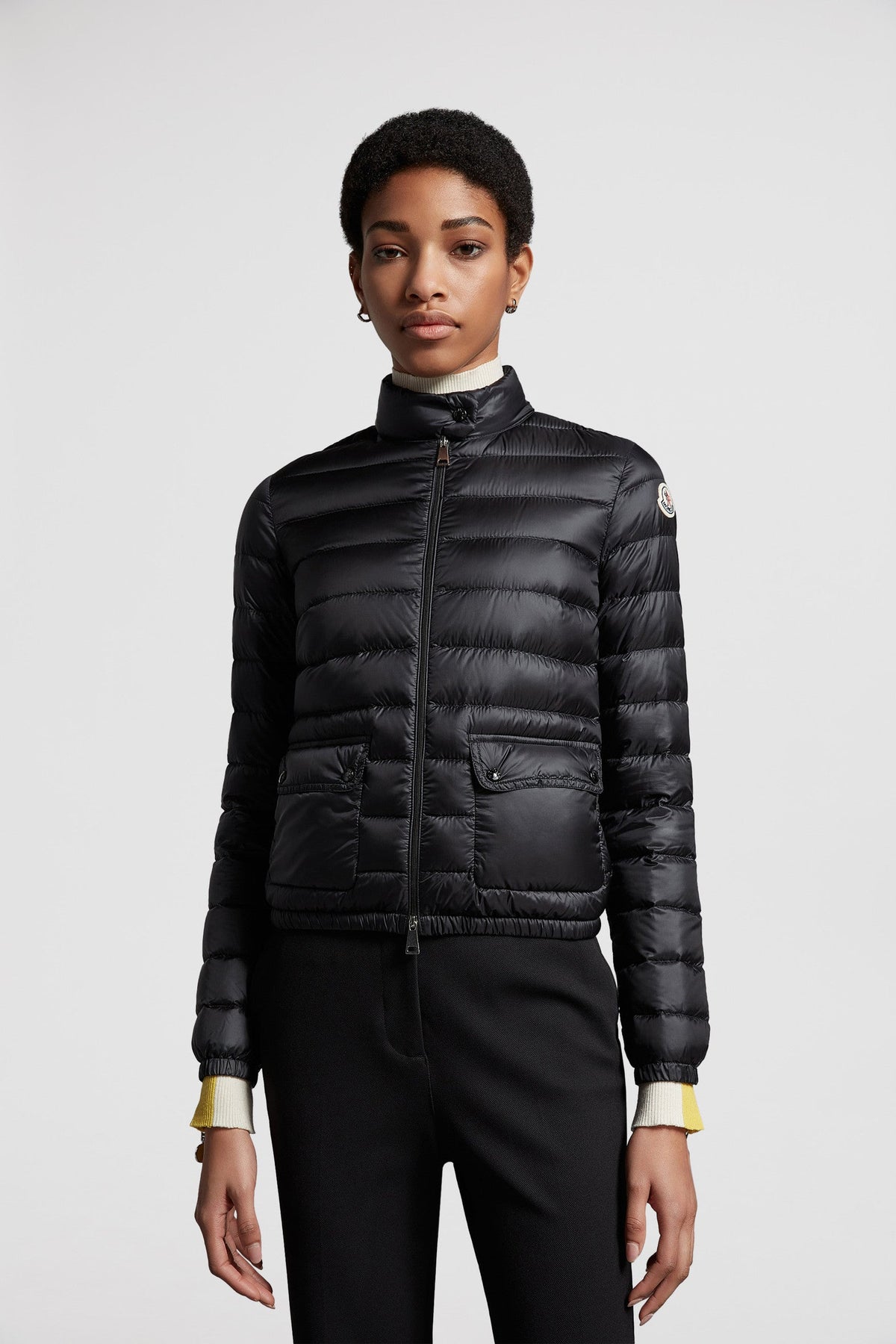 Moncler Lans Short Down Jacket – crafted from nylon léger, the short puffer plays with geometry: having the classic – LUX VERSE Luxury Designer Fashion Outlet