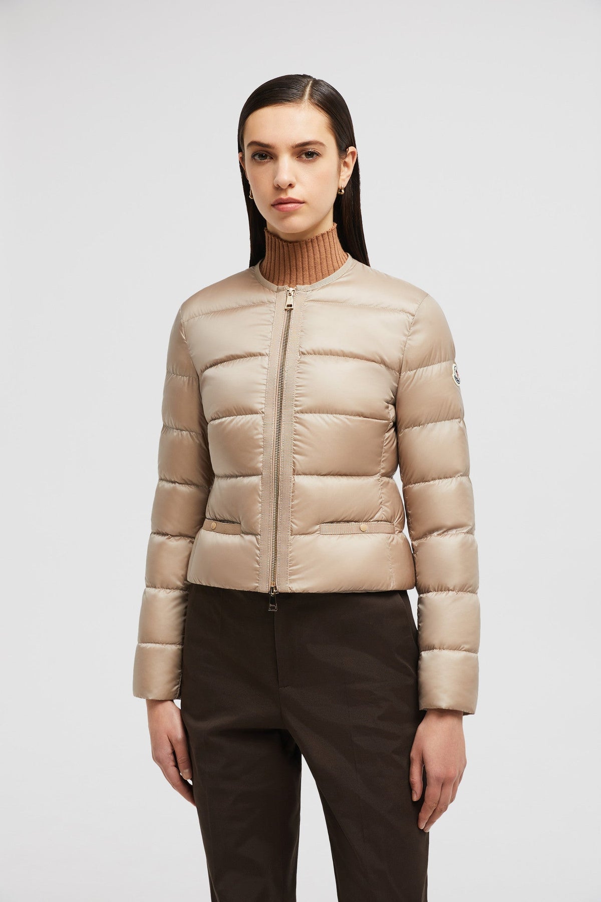 Laurine Short Down Jacket – the down jacket is further elevated through a ton-sur-ton grosgrain trim and a slim – LUX VERSE Luxury Designer Fashion Outlet
