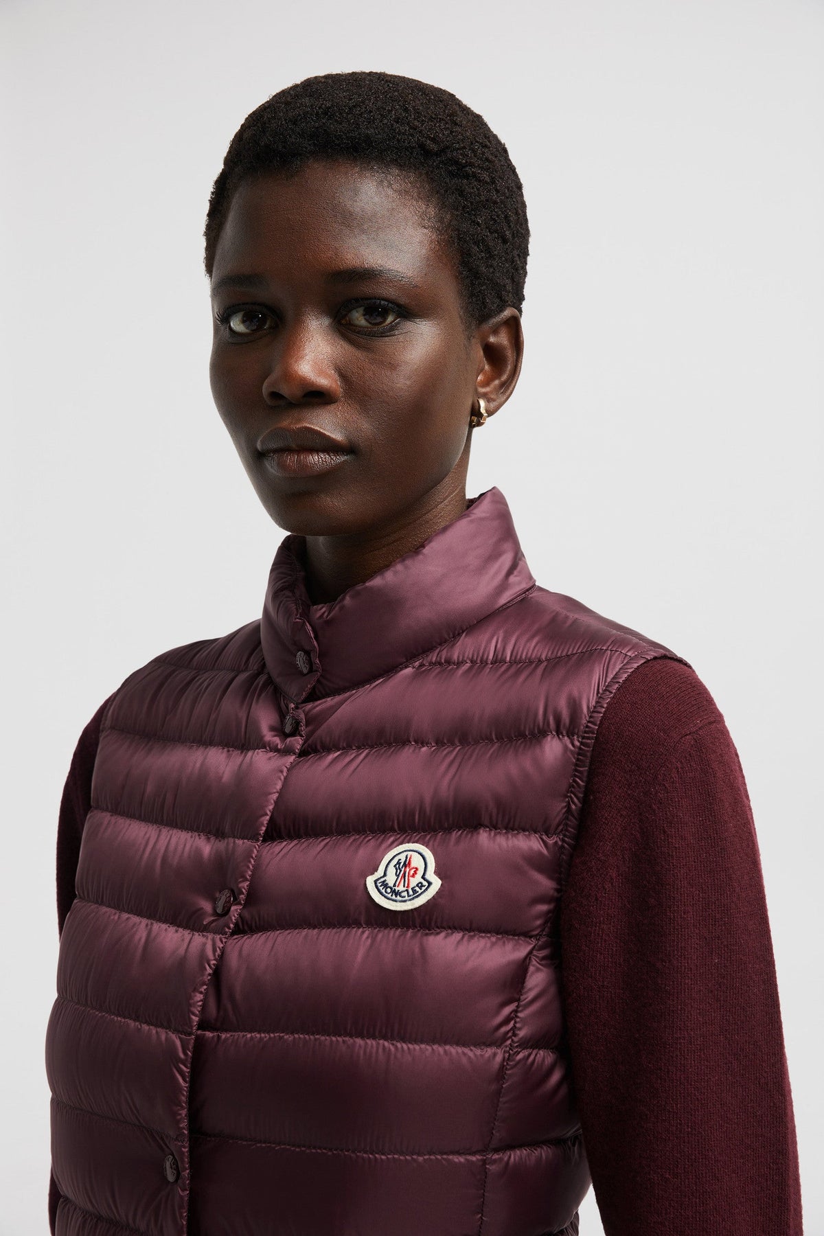 Liane Vest – crafted from nylon léger Nylon léger lining Down-filled Stand collar Snap button – LUX VERSE Luxury Designer Fashion Outlet