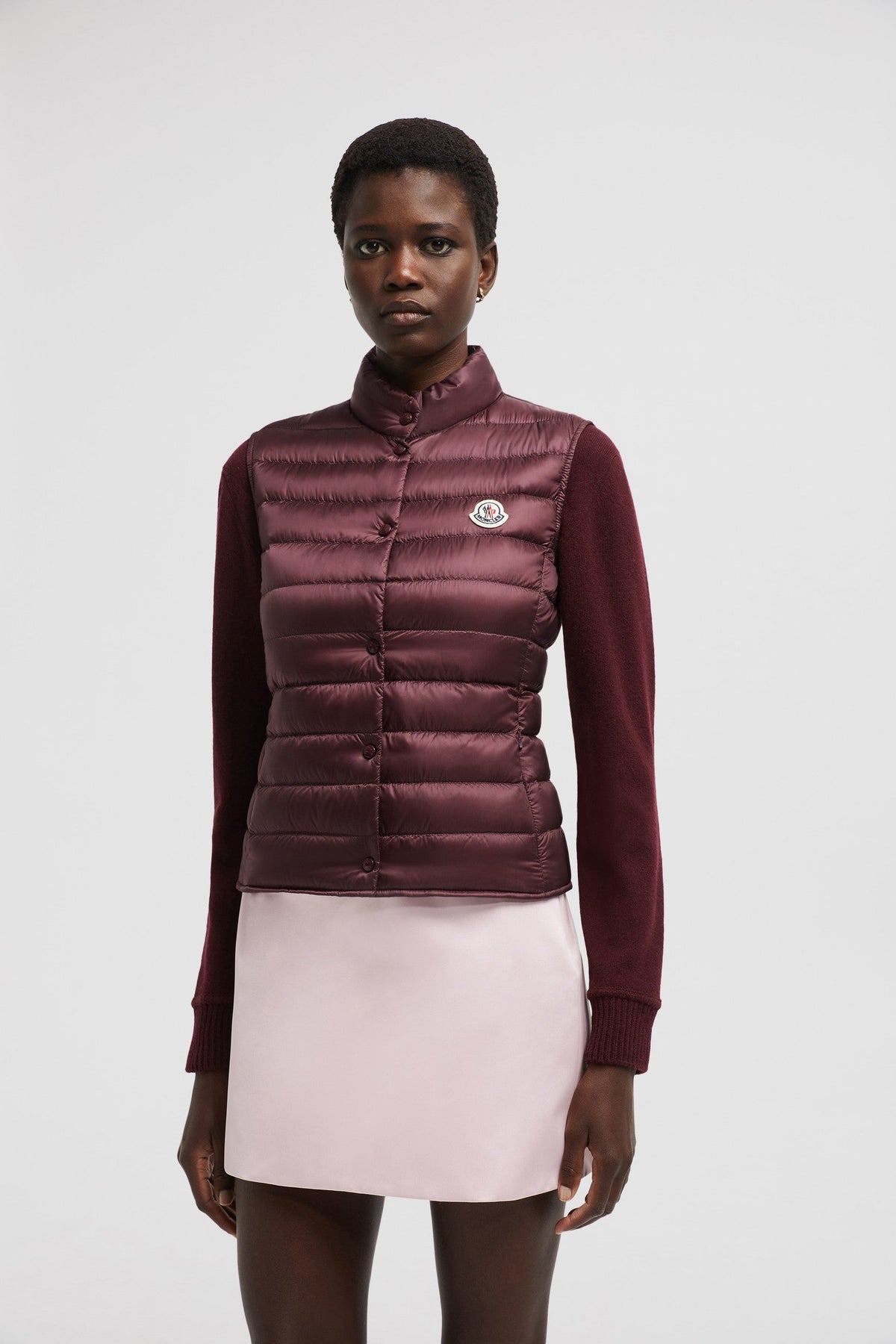 Liane Vest – crafted from nylon léger Nylon léger lining Down-filled Stand collar Snap button – LUX VERSE Luxury Designer Fashion Outlet