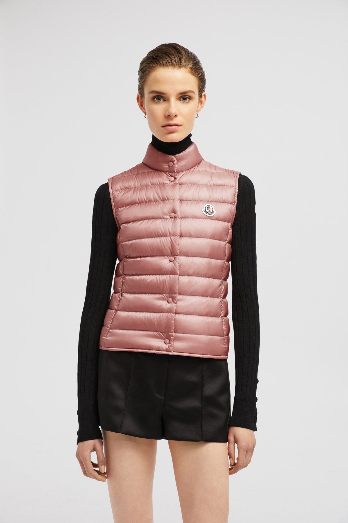 Liane Vest – crafted from nylon léger Nylon léger lining Down-filled Stand collar Snap button – LUX VERSE Luxury Designer Fashion Outlet