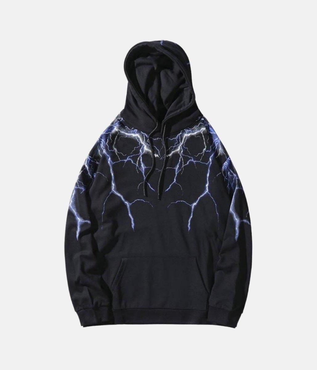 Lightning Hoodie – m, L, XL SIZE (cm) Bust Shoulder Length Sleeve S 120 61 71 61 M 124 62 – LUX VERSE Luxury Designer Fashion Outlet