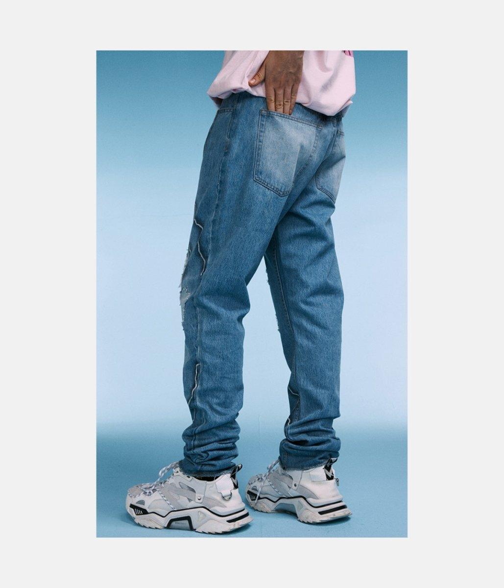 Lightning Pants – material: Premium Cotton & Denim Design: High Quality Print Fit type – LUX VERSE Luxury Designer Fashion Outlet