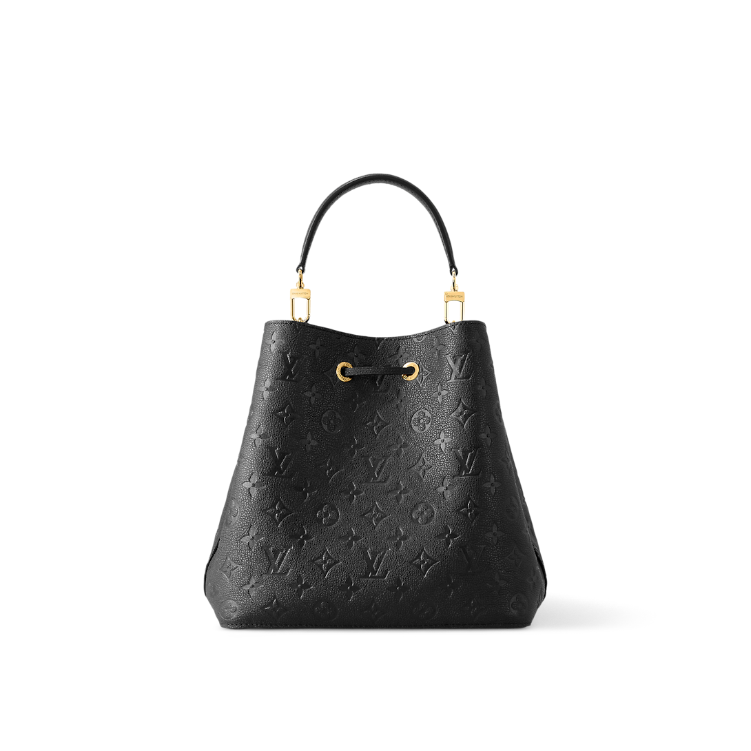 NéoNoé MM Monogram leather – black Embossed Monogram Empreinte grained cowhide leather Cowhide-leather trim – LUX VERSE Luxury Designer Fashion Outlet