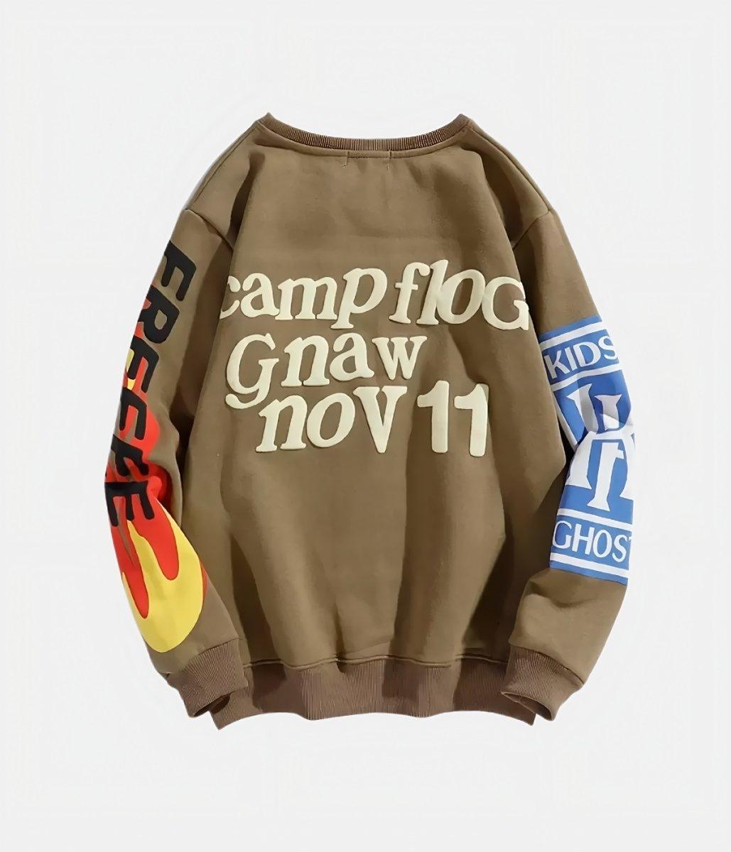 Lucky Me Sweatshirt | Kids See Ghosts – sIZE (cm) Bust Length Sleeve M 108 70 63 L 112 72 65 XL 116 74 67 XXL 120 76 69 3XL – LUX VERSE Luxury Designer Fashion Outlet