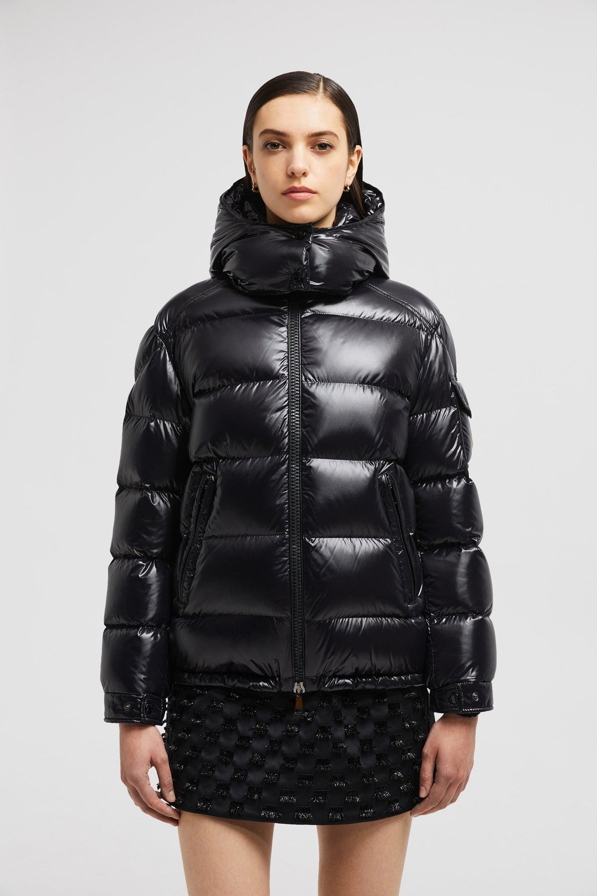 Maire Short Down Jacket – this down jacket features comfortable lines and is crafted in resistant nylon laqué – LUX VERSE Luxury Designer Fashion Outlet