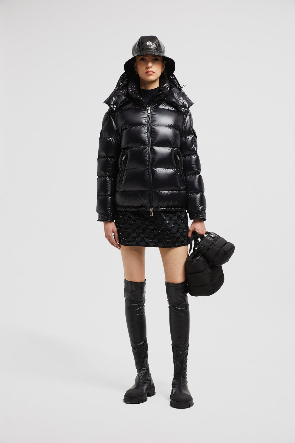 Maire Short Down Jacket – the short puffer jacket showcases a timeless design with a detachable hood – LUX VERSE Luxury Designer Fashion Outlet