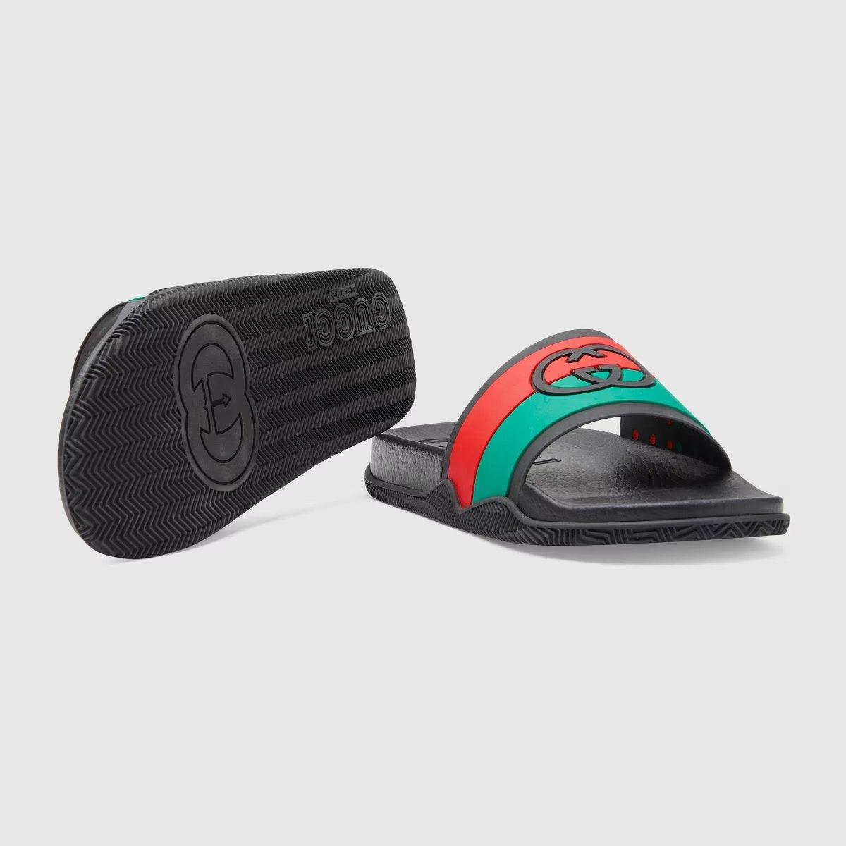 Men's Interlocking G slide sandal – paying tribute to two symbols of from the archives, the Interlocking G, a reference – LUX VERSE Luxury Designer Fashion Outlet