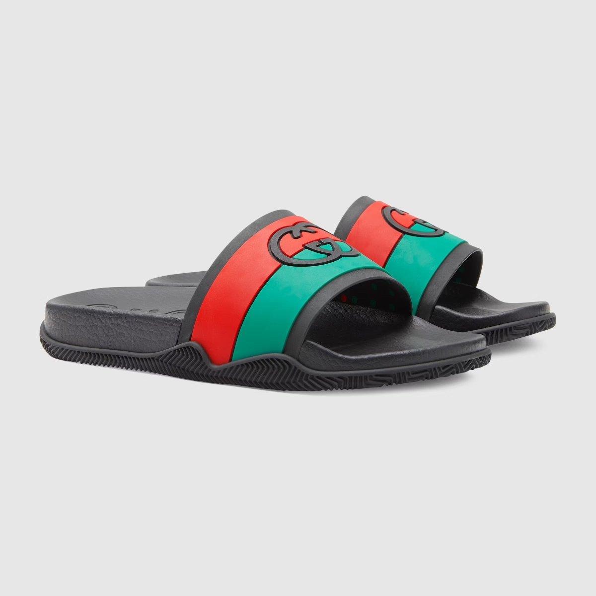 Men's Interlocking G slide sandal – paying tribute to two symbols of from the archives, the Interlocking G, a reference – LUX VERSE Luxury Designer Fashion Outlet