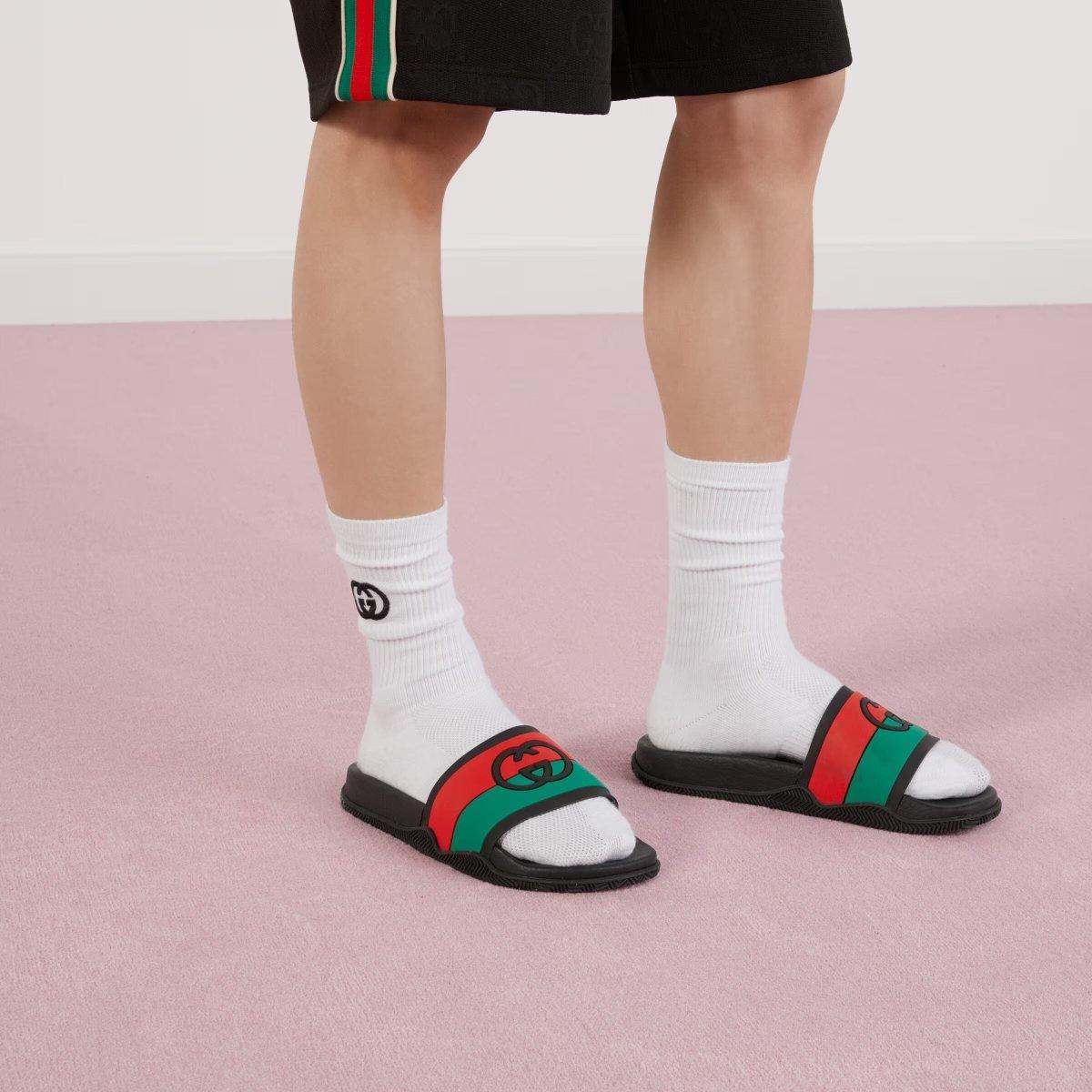 Men's Interlocking G slide sandal – house codes define this rubber slide sandal – LUX VERSE Luxury Designer Fashion Outlet