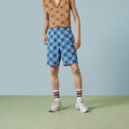 Nylon equestrian print swim shorts – colors, prints, and emblems appear consistently across time-honored silhouettes, – LUX VERSE Luxury Designer Fashion Outlet