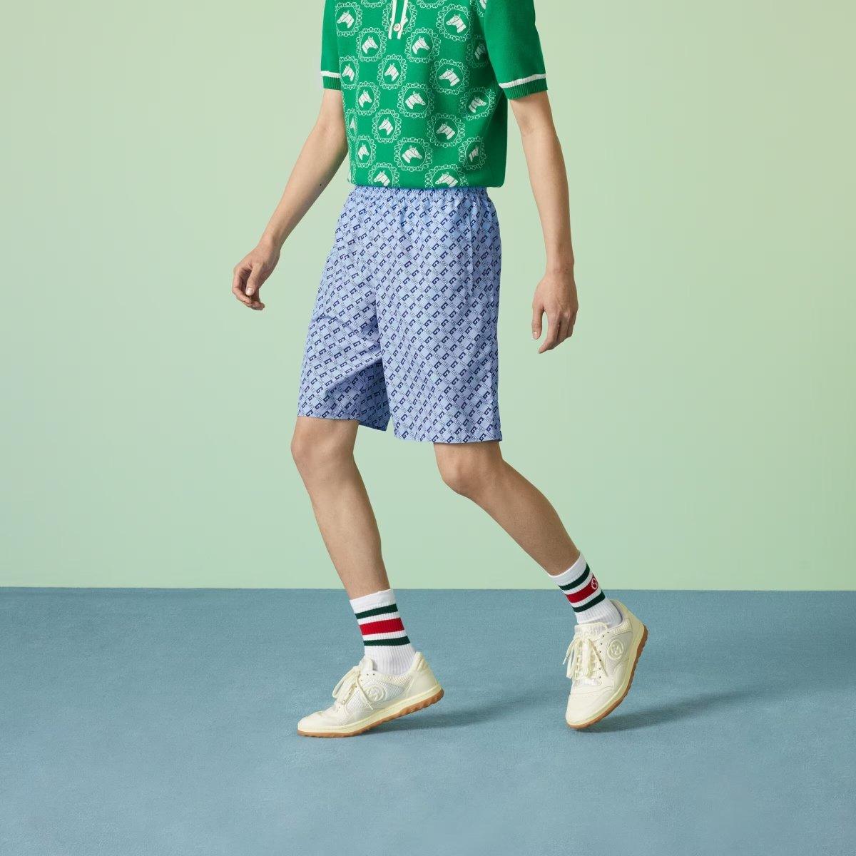 Nylon printed swim shorts – for the Spring Summer 2023 collection, colors, and logos clash to create new – LUX VERSE Luxury Designer Fashion Outlet