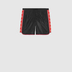 Nylon swim shorts with logo stripe – a new take on the logo tapes running down the sides of vintage tracksuits, the – LUX VERSE Luxury Designer Fashion Outlet