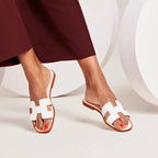 Leather Women's Sandals – sandal in Epsom calfskin with iconic "H" cut-out.An iconic style, this silhouette is – LUX VERSE Luxury Designer Fashion Outlet