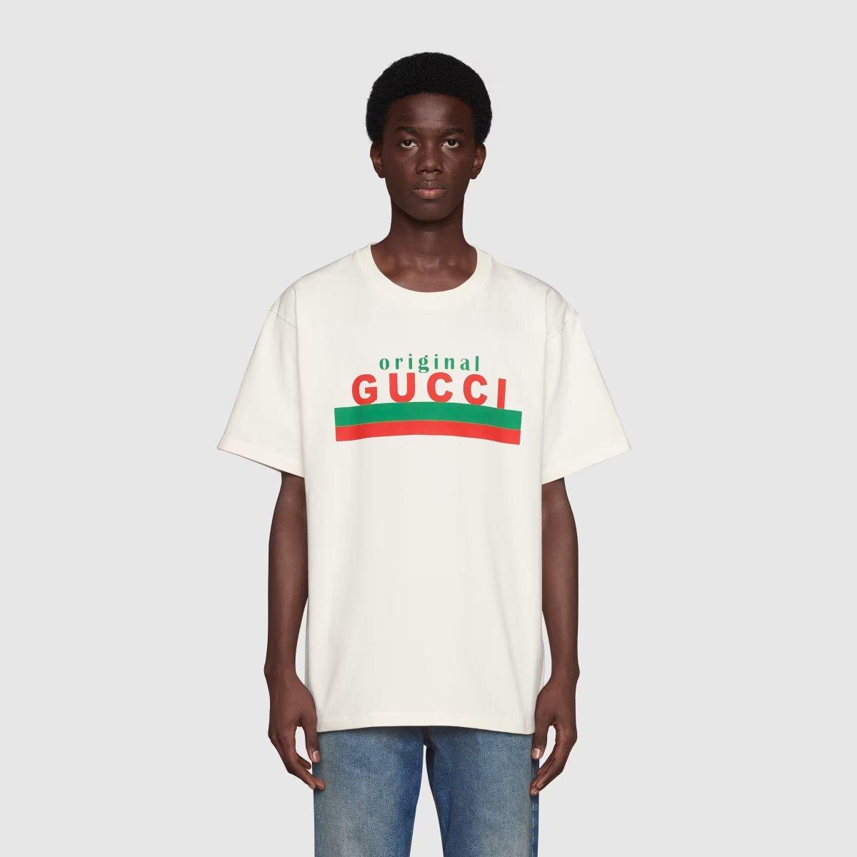'Original'print oversize T-shirt – this cotton jersey T-shirt has contrast color details and the Trefoil print on – LUX VERSE Luxury Designer Fashion Outlet