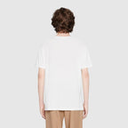 Oversize washed T-shirt with logo – white washed cotton jersey with vintage logo Crewneck Oversize fit Made – LUX VERSE Luxury Designer Fashion Outlet