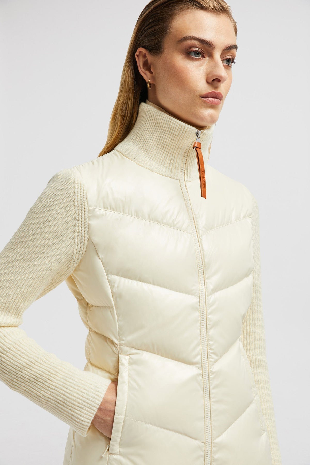 Padded Wool Zip-Up Cardigan – crafted from carded wool, this cardigan is enhanced with a down-filled front and back – LUX VERSE Luxury Designer Fashion Outlet