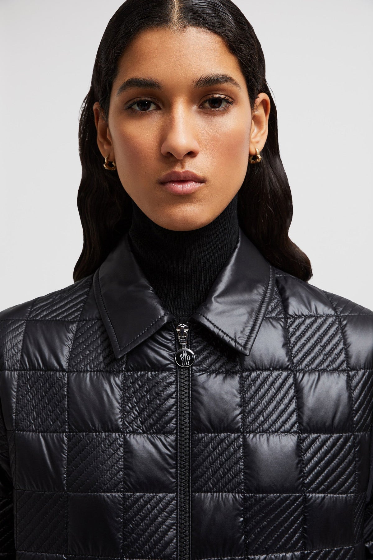 Padded Zip-Up Shirt – crafted from embroidered nylon Down-filled Collar Zipper closure Welt pockets – LUX VERSE Luxury Designer Fashion Outlet