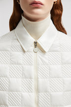 Padded Zip-Up Shirt – crafted from embroidered nylon Down-filled Collar Zipper closure Welt pockets – LUX VERSE Luxury Designer Fashion Outlet
