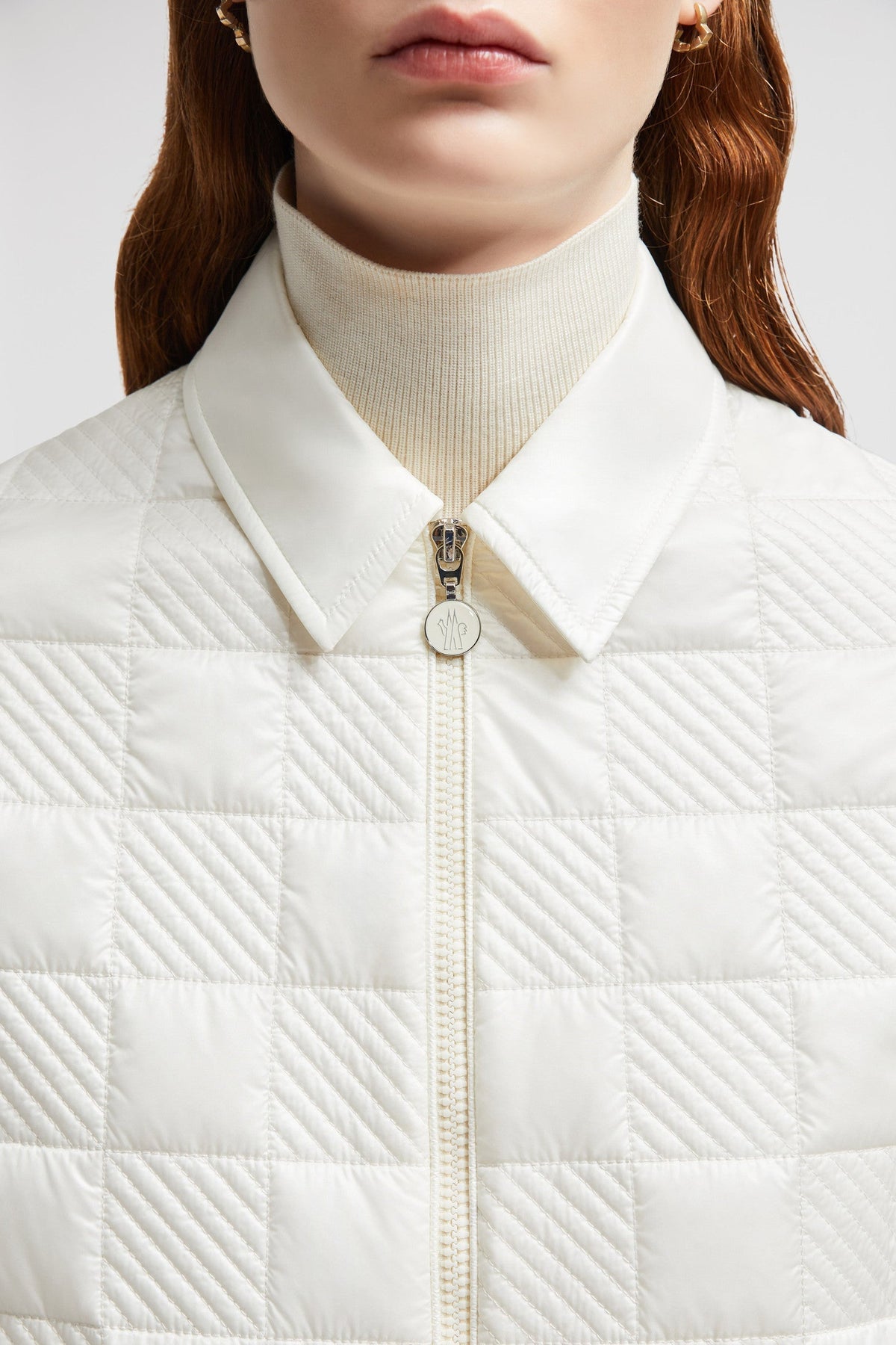 Padded Zip-Up Shirt – crafted from embroidered nylon Down-filled Collar Zipper closure Welt pockets – LUX VERSE Luxury Designer Fashion Outlet
