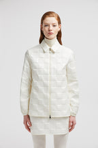 Padded Zip-Up Shirt – crafted from embroidered nylon Down-filled Collar Zipper closure Welt pockets – LUX VERSE Luxury Designer Fashion Outlet