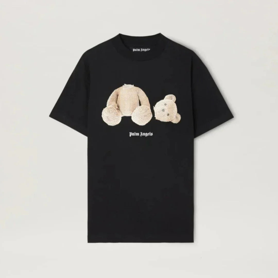BEAR CLASSIC T-SHIRT – sHORT SLEEVES T-SHIRT IN BLACK COTTON WITH BEAR GRAPHIC PRINTED AT FRONT – LUX VERSE Luxury Designer Fashion Outlet