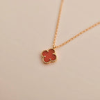 Clover Mini 9.5mm White Carnelians Necklace – LUX VERSE Luxury Designer Fashion Outlet