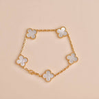 Clover  5 Motif White Mop Bracelet – LUX VERSE Luxury Designer Fashion Outlet