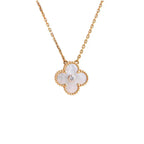 Clover 15mm Diamond White Fritillaria Necklace – LUX VERSE Luxury Designer Fashion Outlet