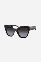 Black cat eye with brand logo sunglasses – sunglasses for women include a wide range of silhouettes and colors – LUX VERSE Luxury Designer Fashion Outlet