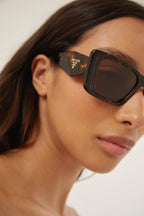 Cat-eye havana sunglasses – cinzma styles to square Monochrome symbol frames – LUX VERSE Luxury Designer Fashion Outlet